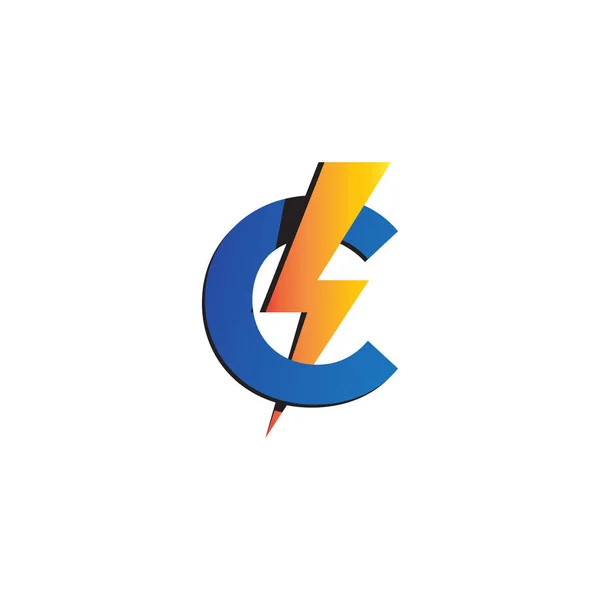 Litera Wstępny Szablon Projektu Logo Alfabet Koncepcją Logo Grzmotu Niebieski — Wektor stockowy
