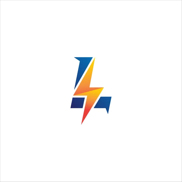 List Wstępny Szablon Projektu Logo Alfabet Koncepcją Logo Thunderbolt Kształt — Wektor stockowy