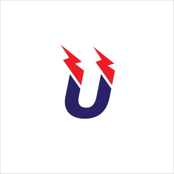Harfi Logo Tasarım Şablonu Beyaz Arka Planda Izole Edildi Thunder — Stok Vektör