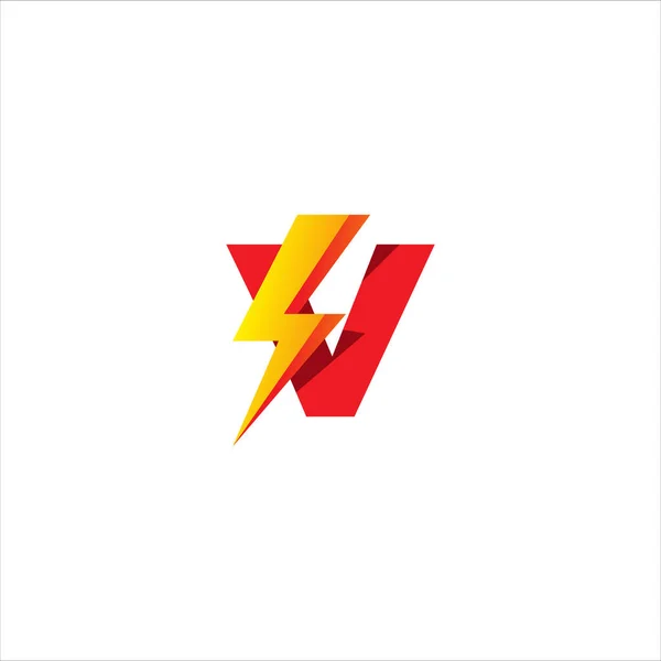 Harfi Logo Tasarım Şablonu Beyaz Arkaplanda Zole Edildi Thunder Shape — Stok Vektör