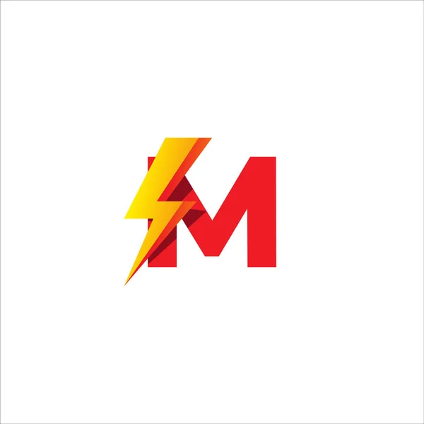 Brev Inledande Logotyp Design Mall Alfabetet Med Thunder Shape Logo — Stock vektor