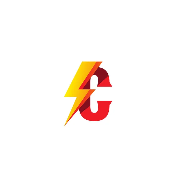 Litera Początkowy Szablon Projektu Logo Alfabet Koncepcją Logo Thunder Shape — Wektor stockowy