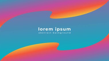 Renkli Soyut Tasarım Şablonu. Sıvı Şekiller Bileşimi. Koyu Gökkuşağı Renk Konsepti.