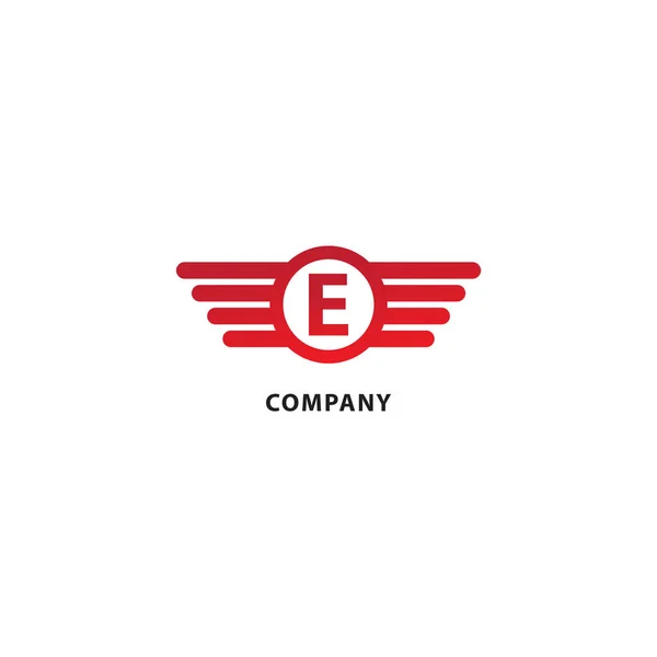 Letter Eerste Abjad Logo Design Template Afgeronde Vleugels Ellipse Vorm — Stockvector