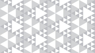 Soyut Tek Renkli Çokgen Üçgenler Süslemesi. Üçgen şekilli duvar kağıdı. Geometrik Kusursuz Desen Şablonu. Beyaz Gri Renk TemasıName.