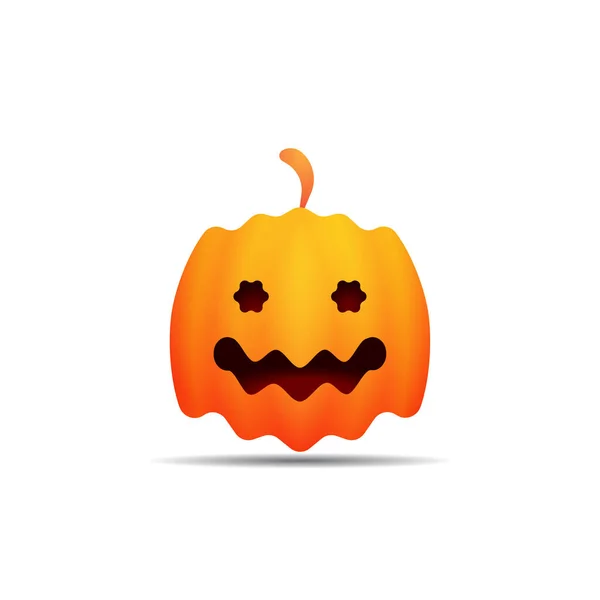 Halloween Pumpkin Cute Smiley Face Vector Illustration Isolated White Background — Stock Vector