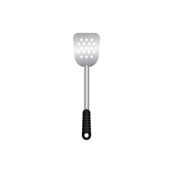 Spatula Evőeszköz Fémszerszám Hőálló Nyéllel Történő Sütéshez Pörgő Vagy Csavarhúzó — Stock Vector