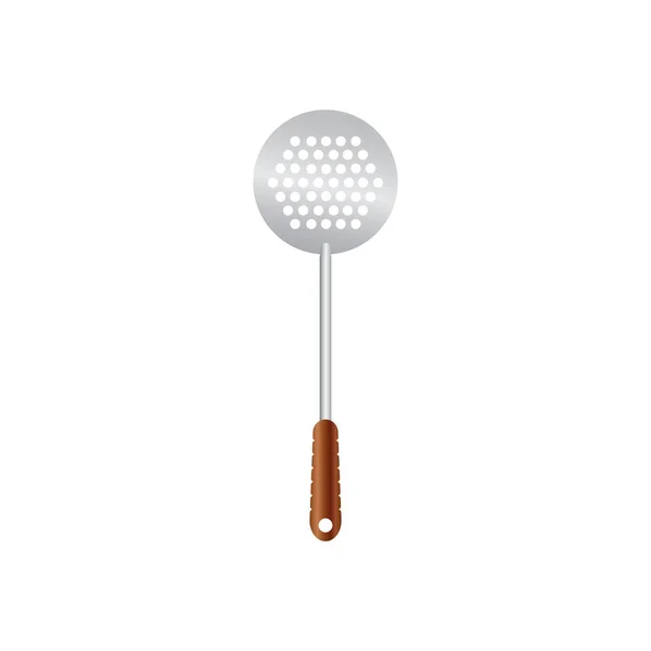 Rounded Spatula Vector Illustration Isoalted White Background 숟가락 손잡이로 튀기기 — 스톡 벡터