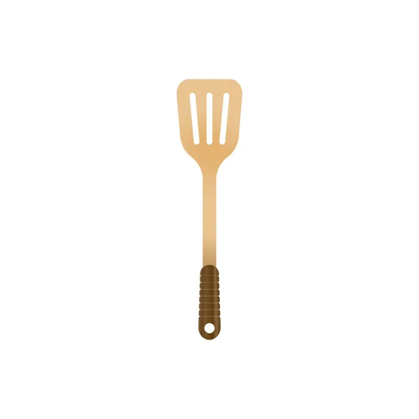 Wooden Spatula Vector Illustration Isoalted White Background Suitable Realistic Mockup — Stock Vector