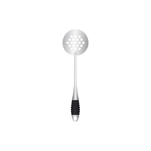 Rounded Spatula Vector Illustration Isoalted White Background 저항성 손잡이로 튀기기기 — 스톡 벡터