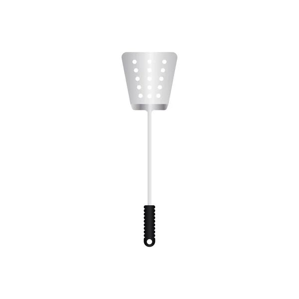 Spatula Utensil Vector Illustration Isoalted White Background 저항성 손잡이로 튀기기기 — 스톡 벡터