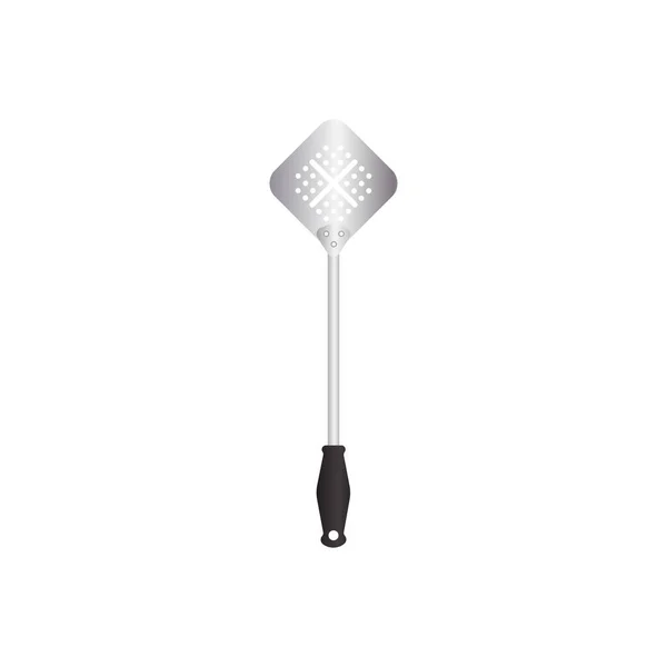 Square Spatula Utensil Vector Illustration Isoalted White Background 저항성 손잡이로 — 스톡 벡터