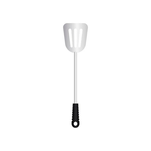 Spatula Utensil Vector Illustration Isoalted White Background 저항성 손잡이로 튀기기기 — 스톡 벡터