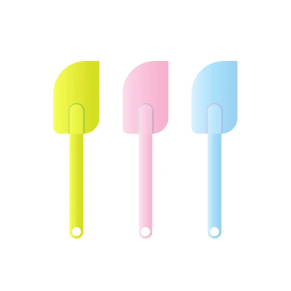 Scrapers Spatula Vector Illustration Isoalted White Background 부드러운 분홍색 — 스톡 벡터