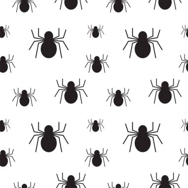 Beyaz arka planda siyah örümcek dokusu. Kusursuz desen tasarım şablonu. EPS 10 Vektör illüstrasyonu