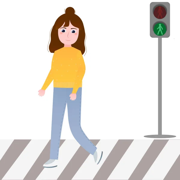 Premium Vector  School kids with backpack walking crossing road