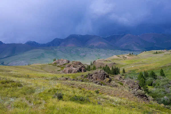 Majestic Mountain Landscape Cloudy Sky Thunderstorm — Stock Photo, Image