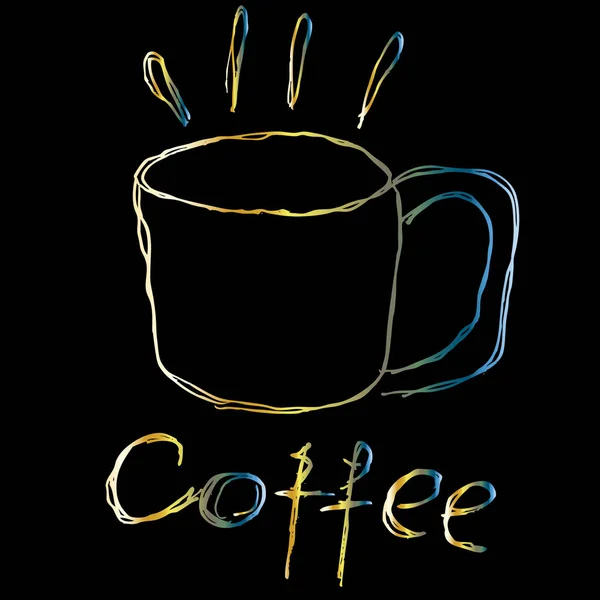 Fondo Con Taza Café — Vector de stock