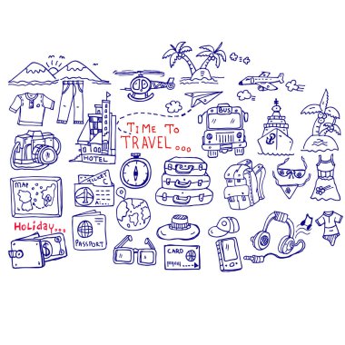 Time To Travel, doodle sketch vector