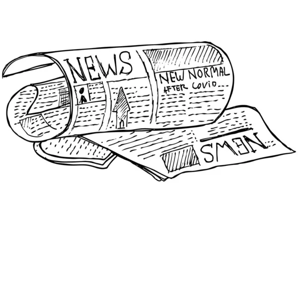 Journal Nouvelles Vecteur Doodle — Image vectorielle