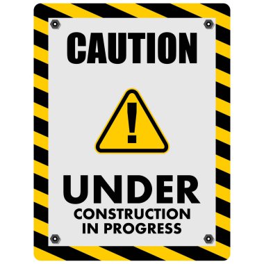 İnşaat uyarı işareti altında