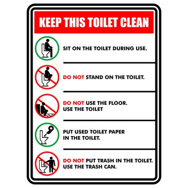 Tuvalet kağıdının vektör illüstrasyonu ve işaret kullanma.