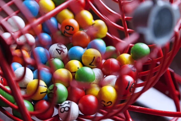 Lottery games with different colored balls with numbers — Stock Photo, Image