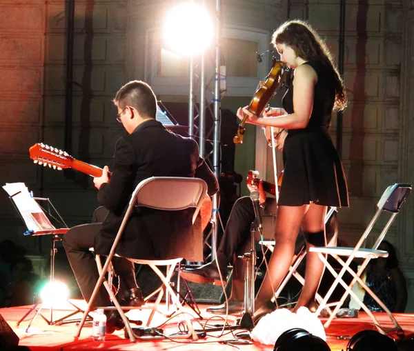 Ponta Delgada Azores Portugal Julio 2016 Música Tradicional Potugisana Reproduce — Foto de Stock