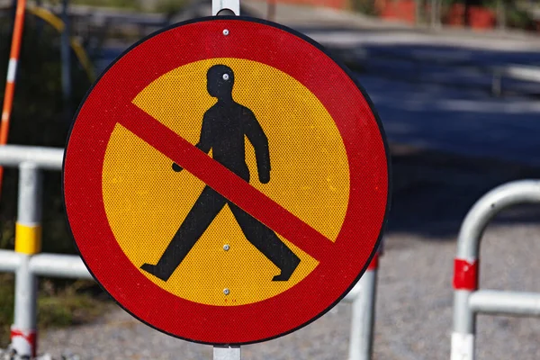 Verkeersbord Wat Betekent Dat Het Verboden Hier Gaan — Stockfoto