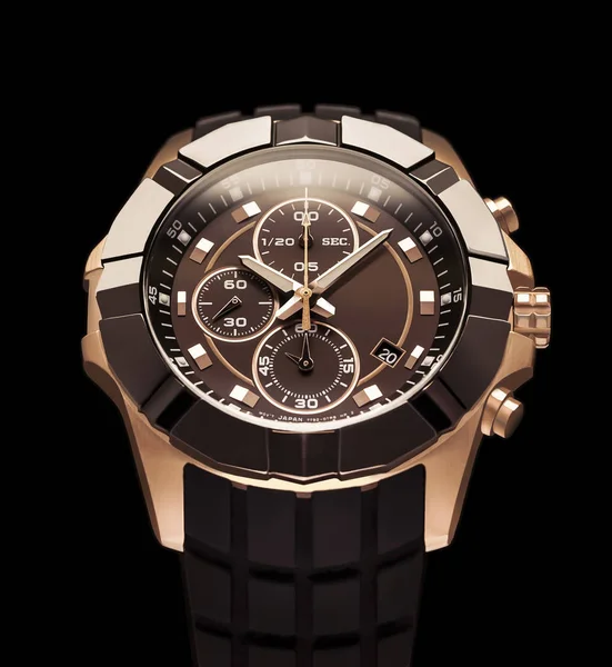 Klassieke Goud Bruin Horloge Voor Mannen — Stockfoto