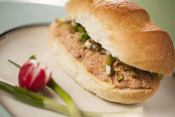 two Tuna sandwich with Baguette bread