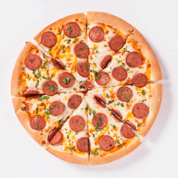 Üstten bakınca çok lezzetli pizza.