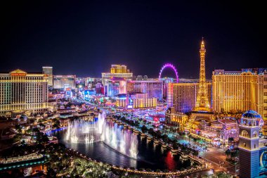 Las Vegas Nevada 2018 12 24 Las Vegas Strip panoramik görünümü