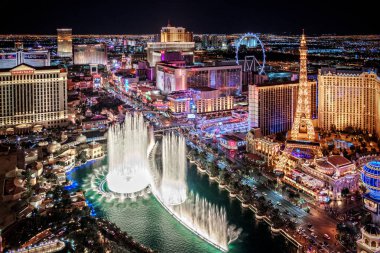 as Vegas Nevada 2018-02-09: a panoramic view of the Las Vegas Strip clipart