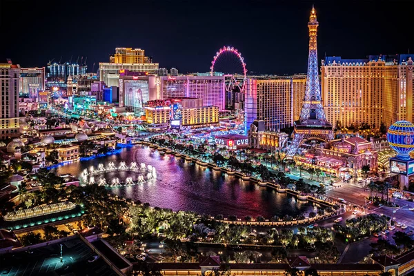 Las Vegas Nevada 2019 Vue Panoramique Sur Strip Las Vegas — Photo