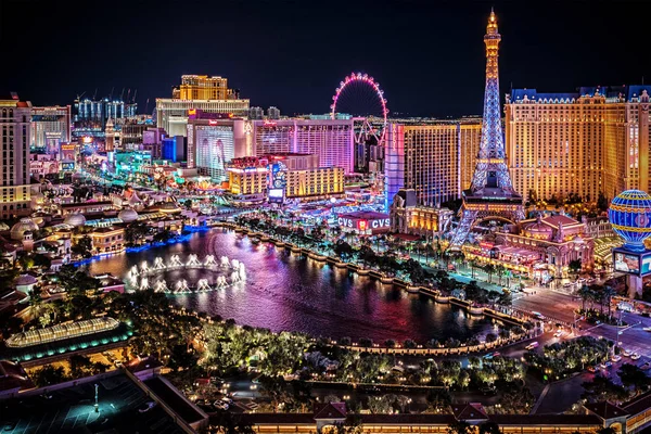 Las Vegas Nevada 2019 Panoramautsikt Över Las Vegas Strip — Stockfoto