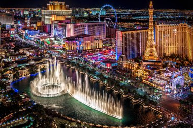 Las Vegas Nevada 2019 01 23 Las Vegas Strip panoramik görünümü