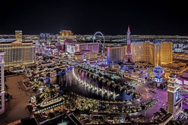 Las Vegas Nevada 2019 02 22 Las Vegas Strip panoramik görünümü