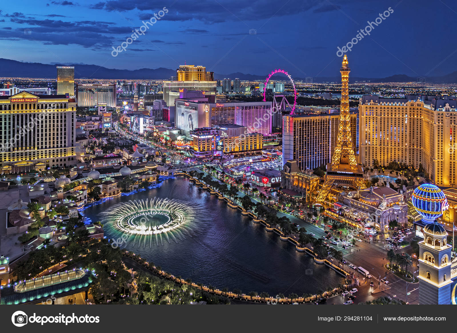 Las Vegas Nevada 2018 Vista Panorâmica Las Vegas Strip