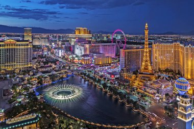 Las Vegas Nevada 2018 09 15 Las Vegas Strip panoramik görünümü