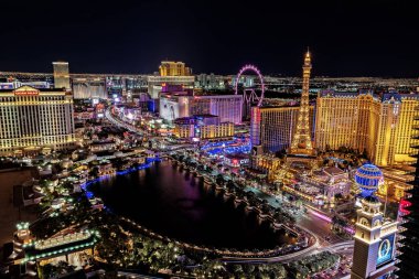 Las Vegas Nevada 2018 09 15 Las Vegas Strip panoramik görünümü