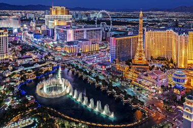 Las Vegas Nevada 2018 09 15 Las Vegas Strip panoramik görünümü