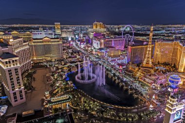 Las Vegas Nevada 2018 11 23 Las Vegas Strip panoramik görünümü