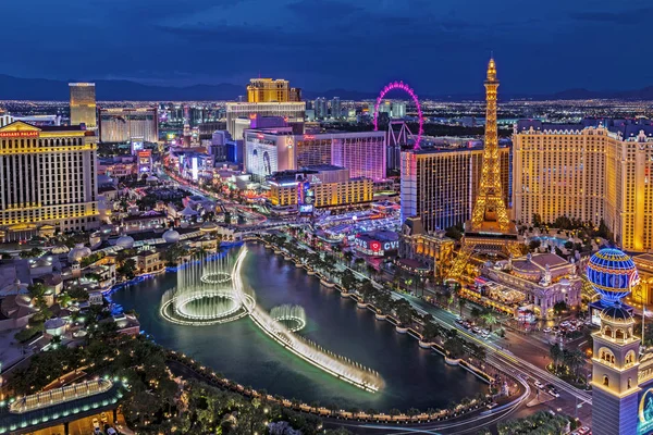 Las Vegas Nevada 2018 Panoramische Ansicht Des Las Vegas Streifens — Stockfoto