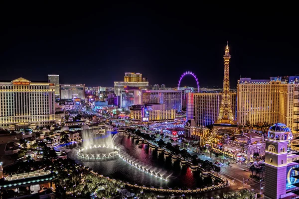 Las Vegas Nevada 2018 Panoramische Ansicht Des Las Vegas Streifens — Stockfoto