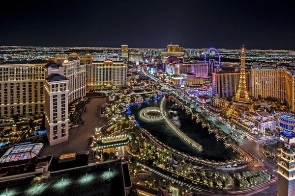 Las Vegas Nevada 2018 Panoramische Ansicht Des Las Vegas Streifens — Stockfoto