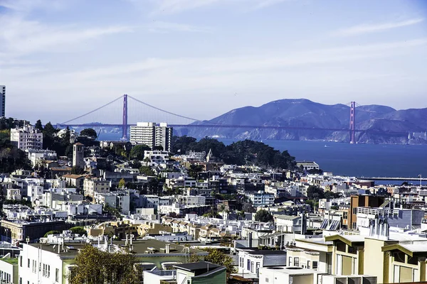 San Francisco North Beach Golden Gate Bridge Seen Coit Tower — Stock Photo, Image