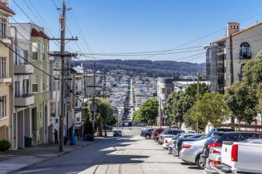 Havadan Görünüm / Nob Hill, Tenderloin ve San Francisco, Ca Usa Şehir alanları Skyline.              