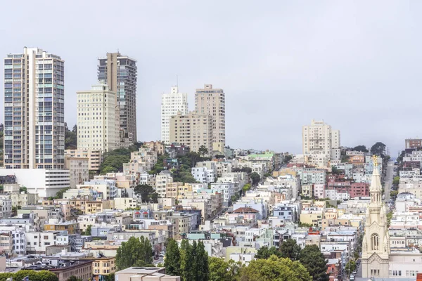 Aerial View Skyline Nob Hill Tenderloin Downtown Areas San Francisco — Stock Photo, Image