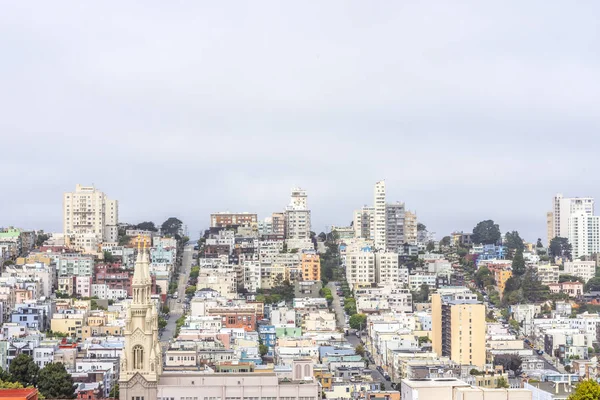 Aerial View Skyline Nob Hill Tenderloin Downtown Areas San Francisco — Stock Photo, Image